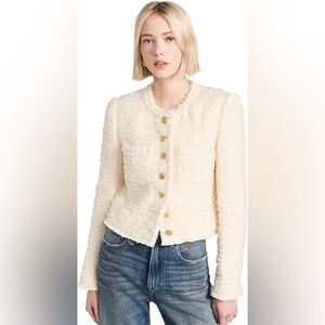 LoveShackFancy Cream Teddy Jacket Chic Style